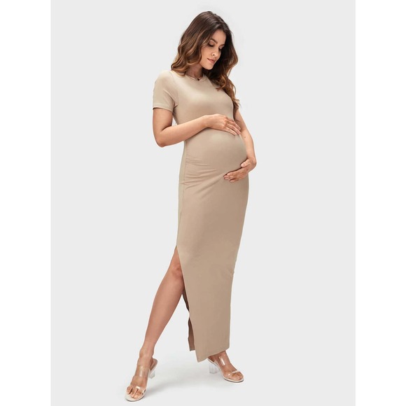 BASICS Maternity Split Thigh Bodycon Dress - Picture 1 of 11